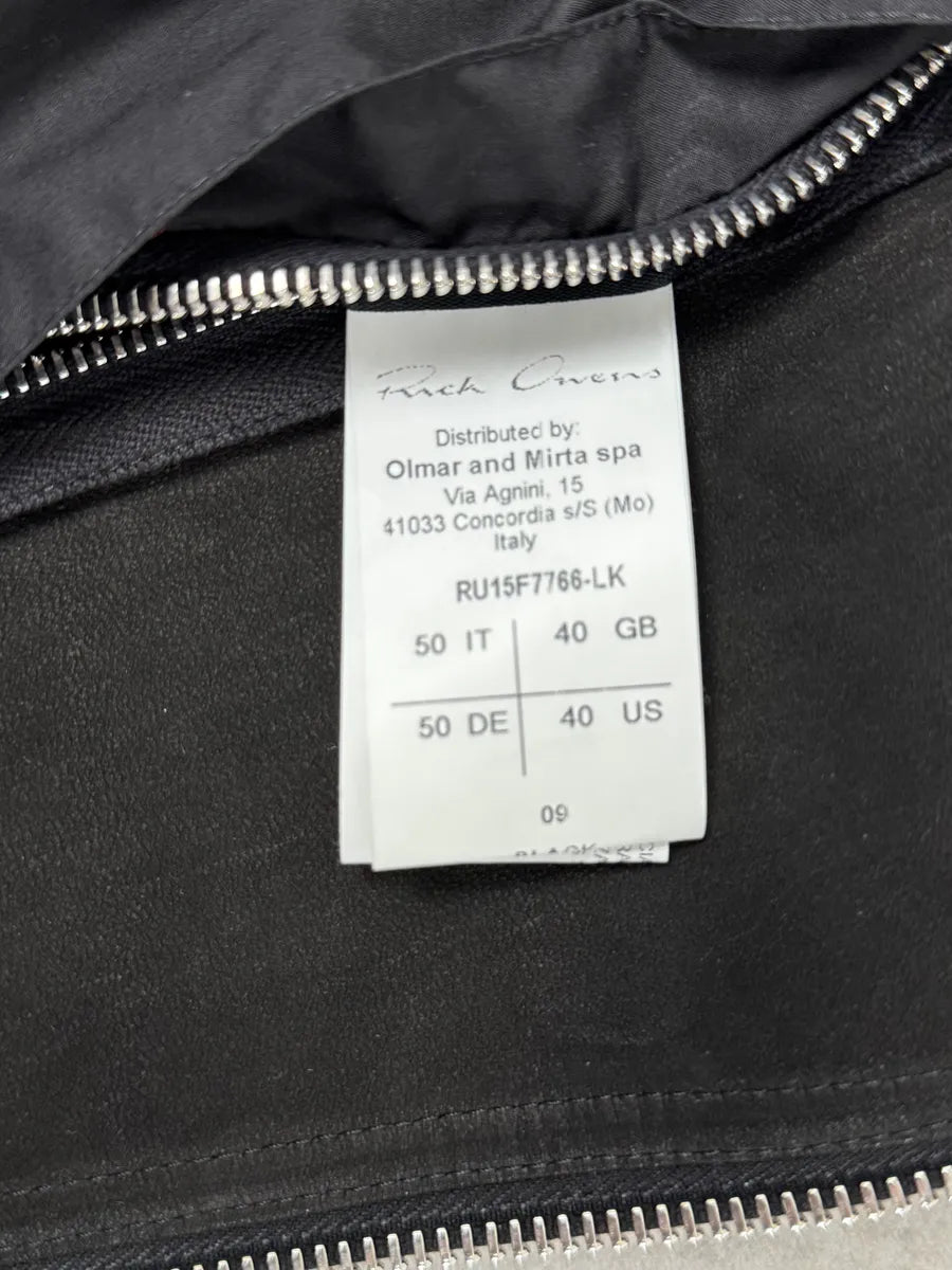 AW2015 Rick Owens Avant-Garde Black Asymmetrical Leather Jacket vmXdUwd 13