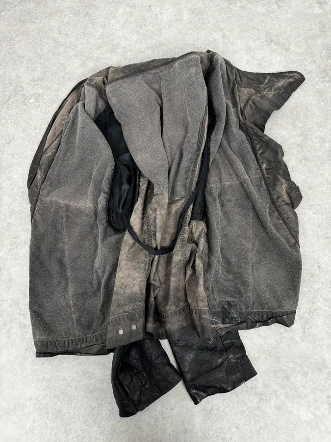 Rick Owens Black Asymmetrical Ninja Leather Jacket nuQmwdi 7