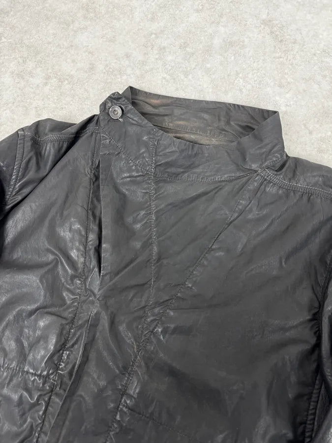 Rick Owens Black Asymmetrical Ninja Leather Jacket nuQmwdi 5