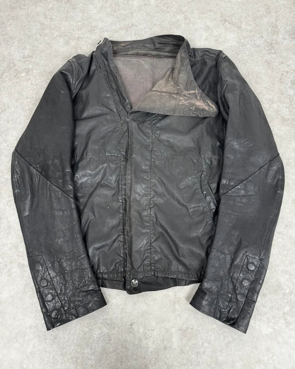Rick Owens Black Asymmetrical Ninja Leather Jacket nuQmwdi 0