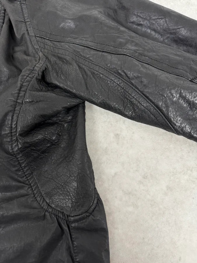 Rick Owens Black Asymmetrical Ninja Leather Jacket nuQmwdi 9