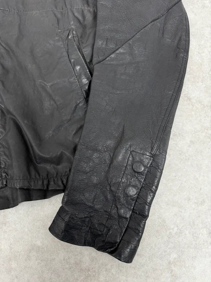 Rick Owens Black Asymmetrical Ninja Leather Jacket nuQmwdi 8