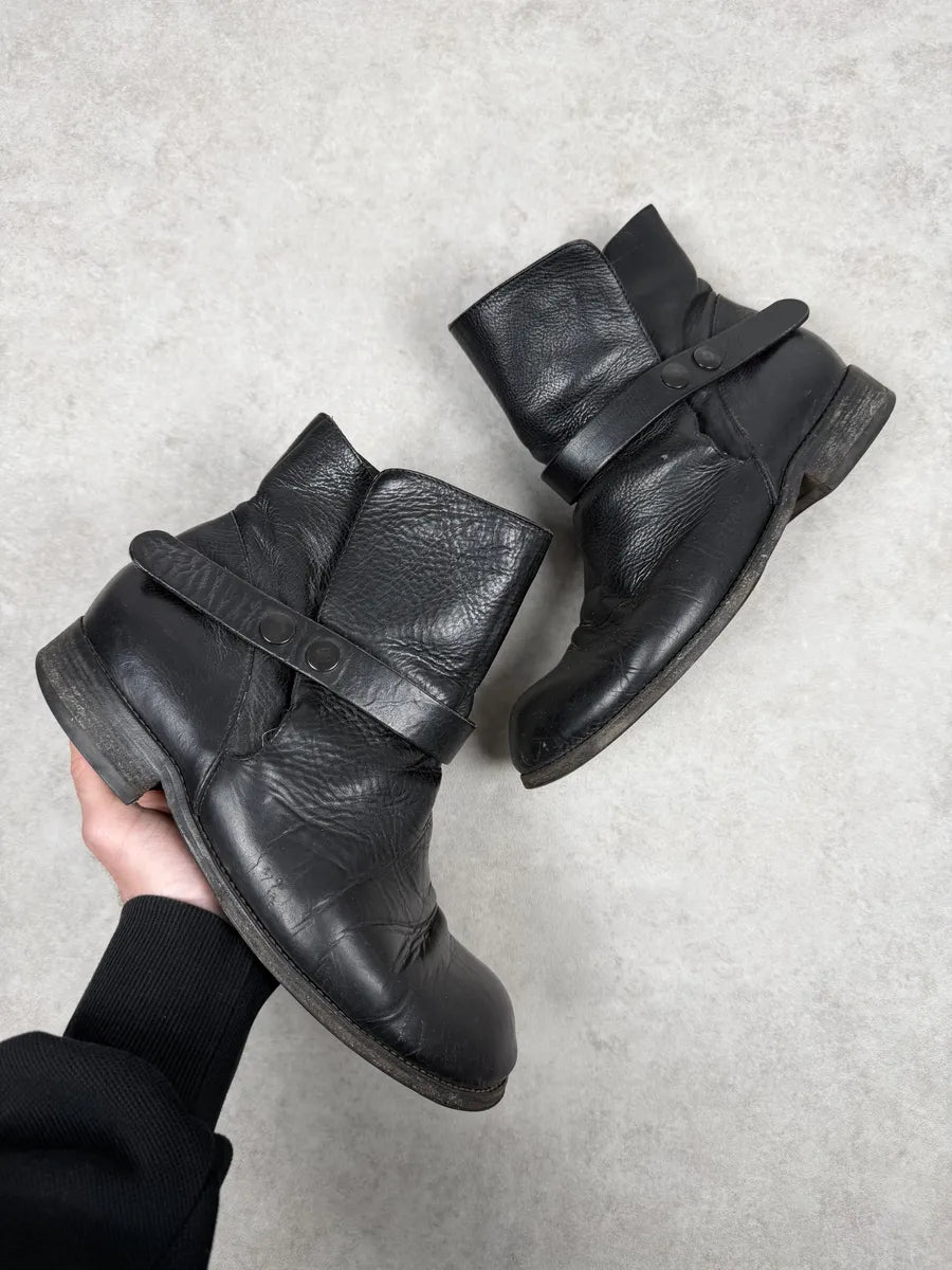 Rick Owens Black Avant-Garde Leather Boots cPNGbai 0