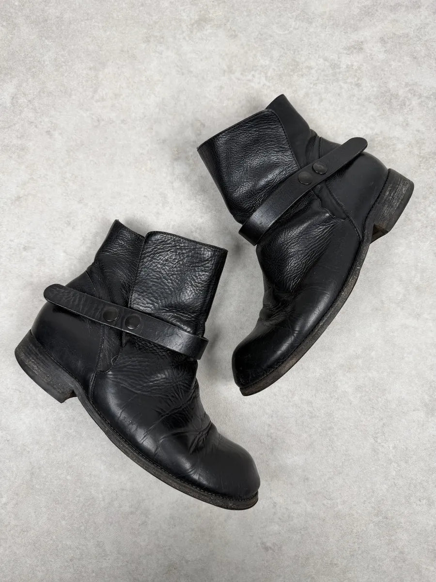 Rick Owens Black Avant-Garde Leather Boots cPNGbai 2