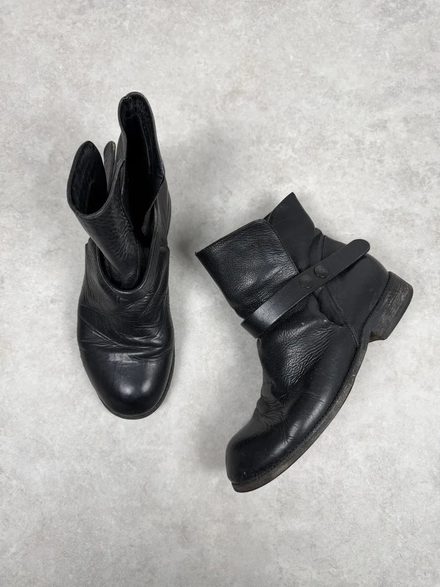 Rick Owens Black Avant-Garde Leather Boots cPNGbai 3
