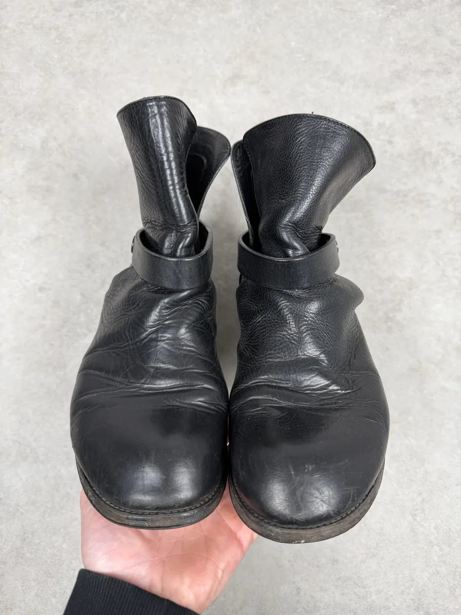 Rick Owens Black Avant-Garde Leather Boots cPNGbai 4