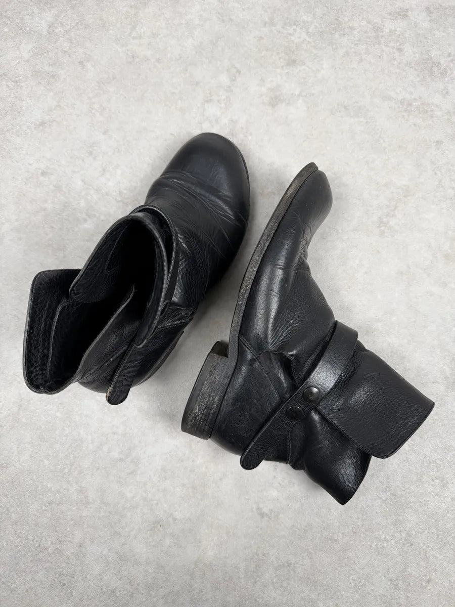 Rick Owens Black Avant-Garde Leather Boots cPNGbai 5