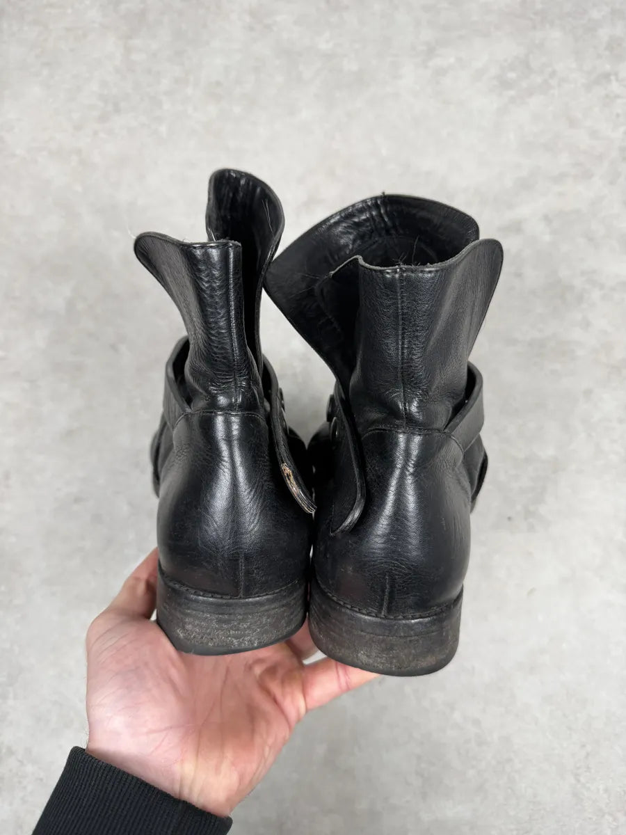 Rick Owens Black Avant-Garde Leather Boots cPNGbai 6