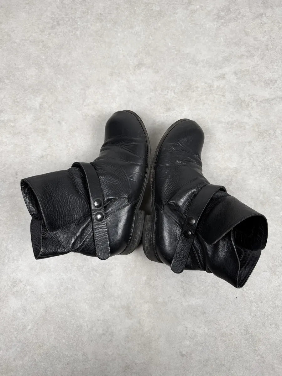 Rick Owens Black Avant-Garde Leather Boots cPNGbai 7