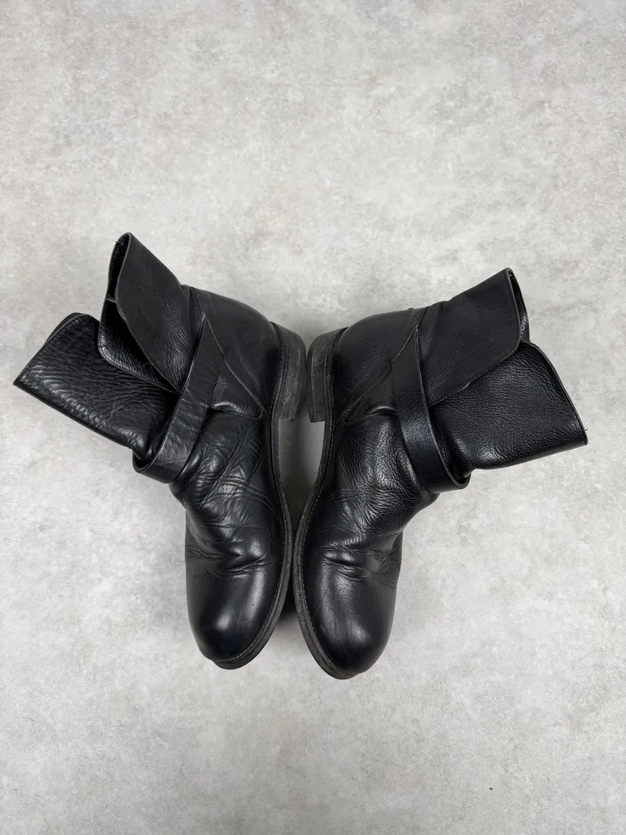 Rick Owens Black Avant-Garde Leather Boots cPNGbai 9