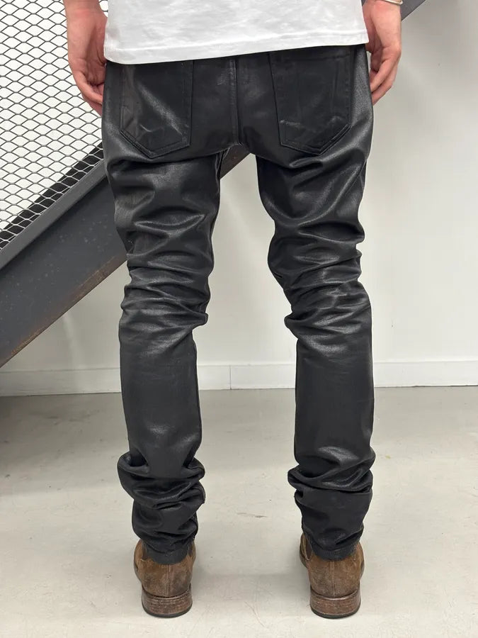 SS2016 Rick Owens Black Dark Leather Pants XiJFevk 3