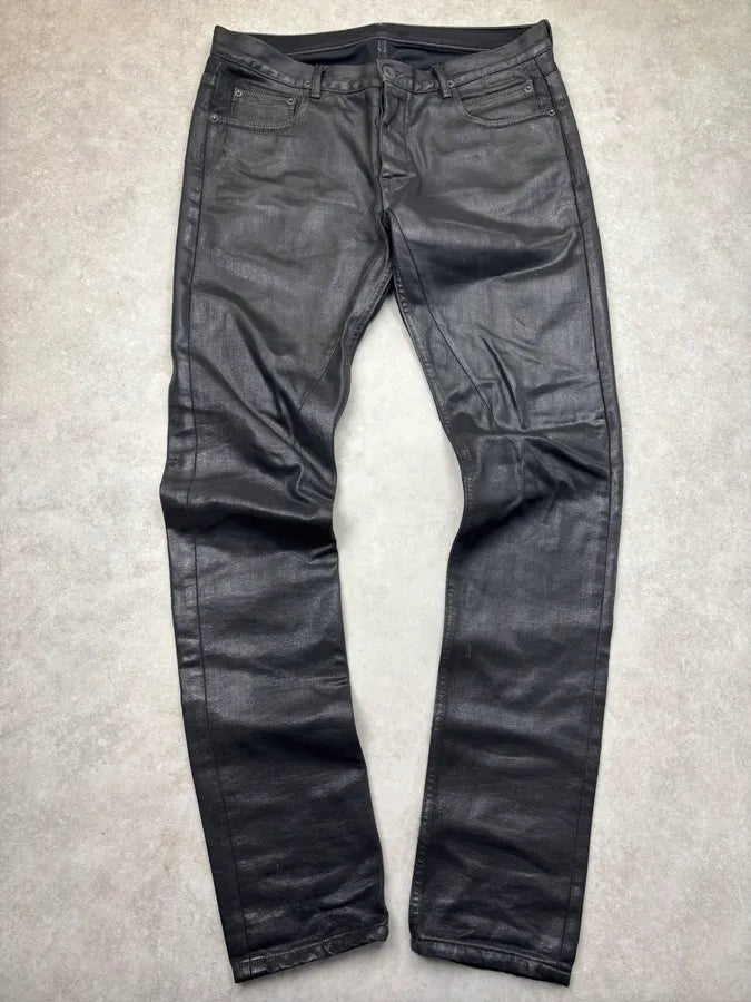 SS2016 Rick Owens Black Dark Leather Pants XiJFevk 0