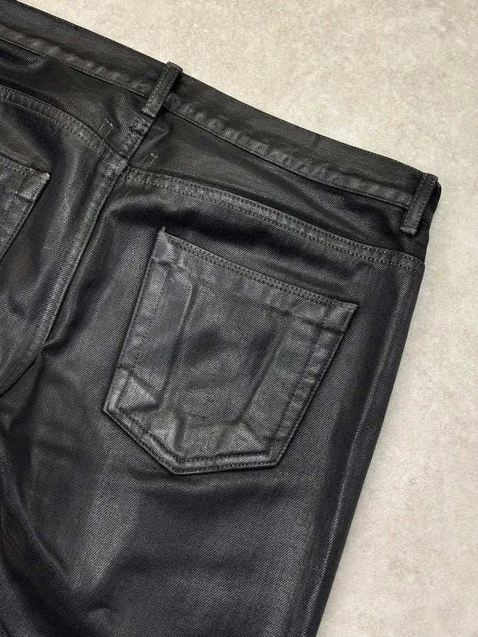 SS2016 Rick Owens Black Dark Leather Pants XiJFevk 7