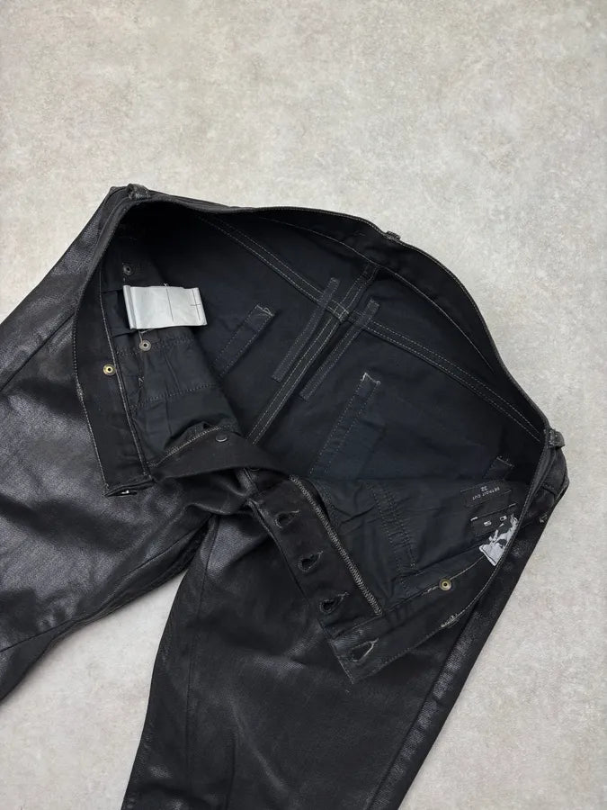 SS2016 Rick Owens Black Dark Leather Pants XiJFevk 9