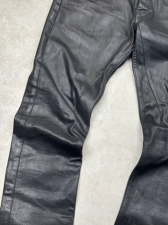 SS2016 Rick Owens Black Dark Leather Pants XiJFevk 8