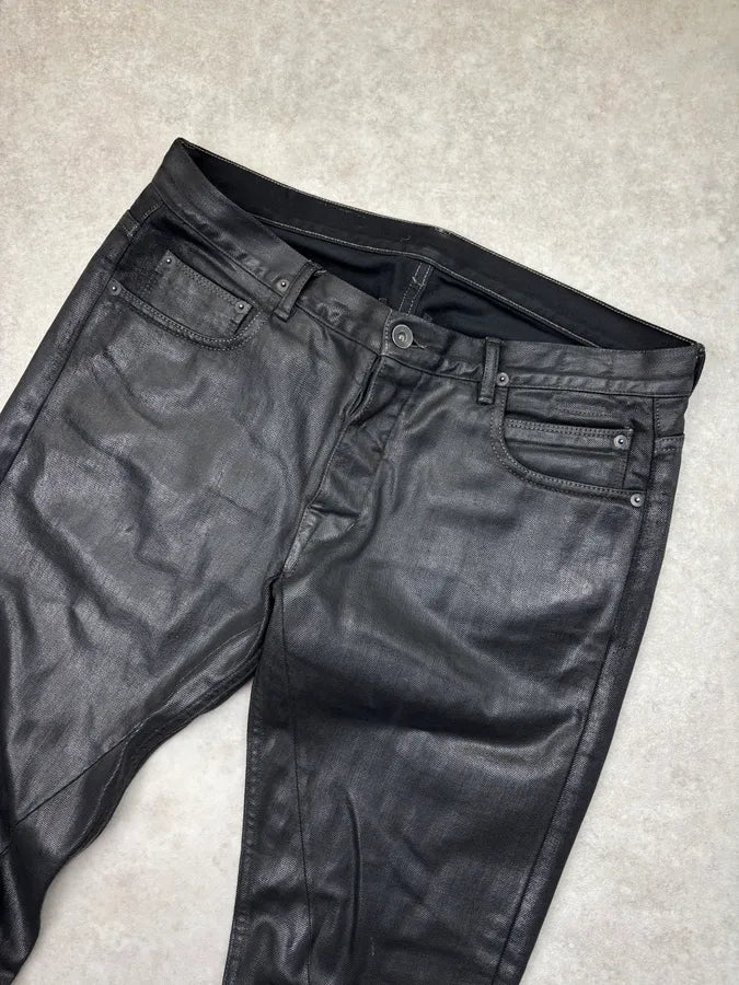SS2016 Rick Owens Black Dark Leather Pants XiJFevk 4