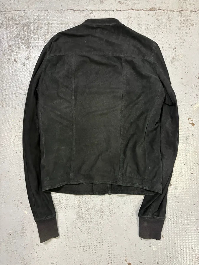 AW2015 Rick Owens Black Lamb Leather Avant-Garde Jacket vXQchLW 4