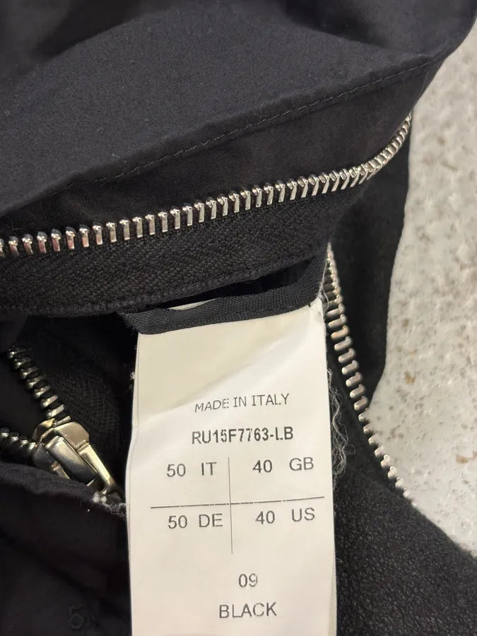 AW2015 Rick Owens Black Lamb Leather Avant-Garde Jacket vXQchLW 9