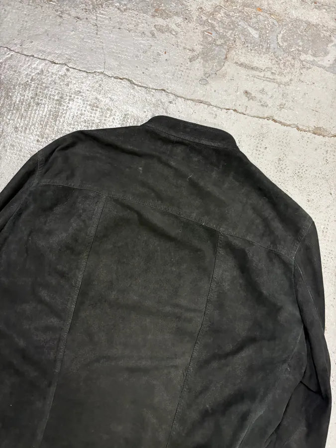 AW2015 Rick Owens Black Lamb Leather Avant-Garde Jacket vXQchLW 5
