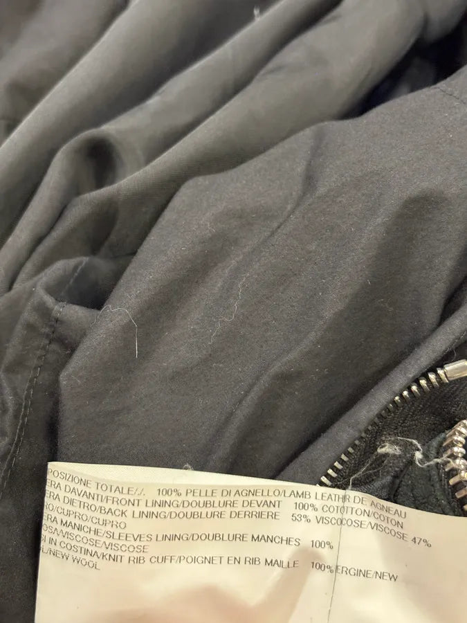 AW2015 Rick Owens Black Lamb Leather Avant-Garde Jacket vXQchLW 11