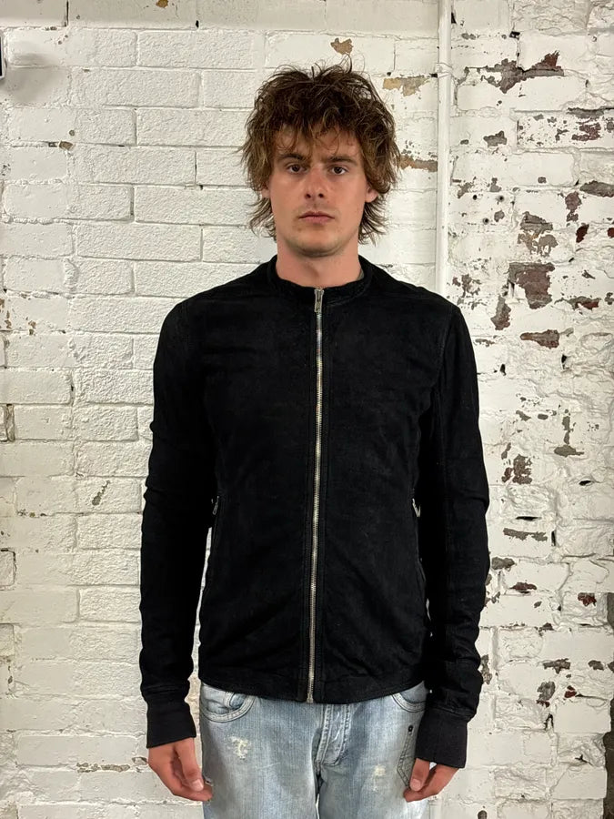 AW2015 Rick Owens Black Lamb Leather Avant-Garde Jacket vXQchLW 1