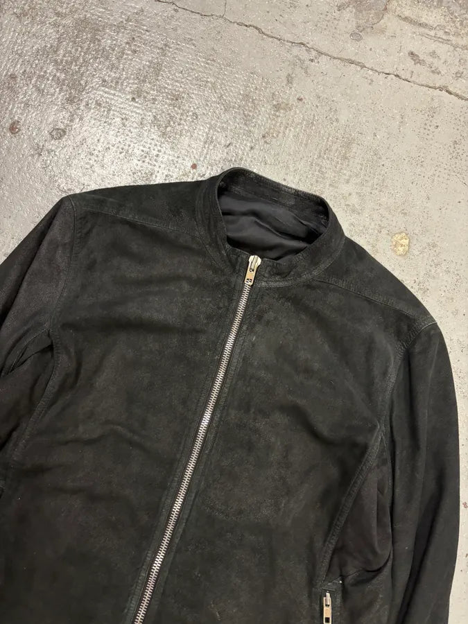 AW2015 Rick Owens Black Lamb Leather Avant-Garde Jacket vXQchLW 3