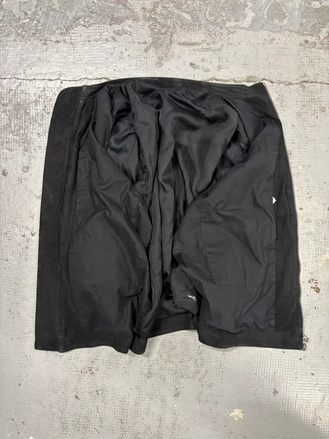 AW2015 Rick Owens Black Lamb Leather Avant-Garde Jacket vXQchLW 6