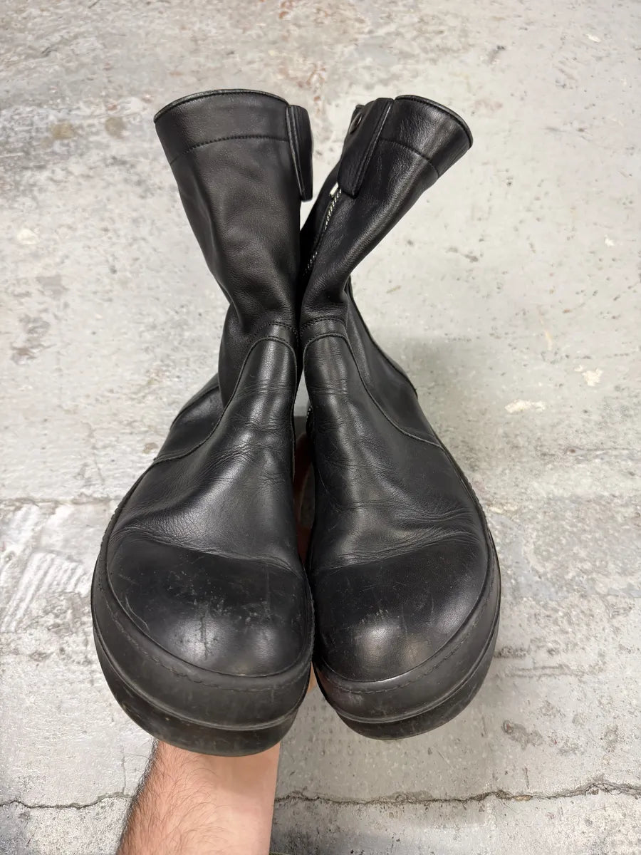 Rick Owens Black Leather Ankle Abstract Boots DwPAtdZ 2