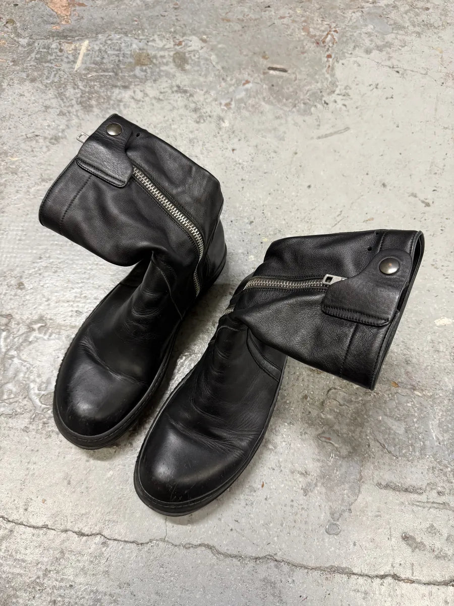 Rick Owens Black Leather Ankle Abstract Boots DwPAtdZ 3