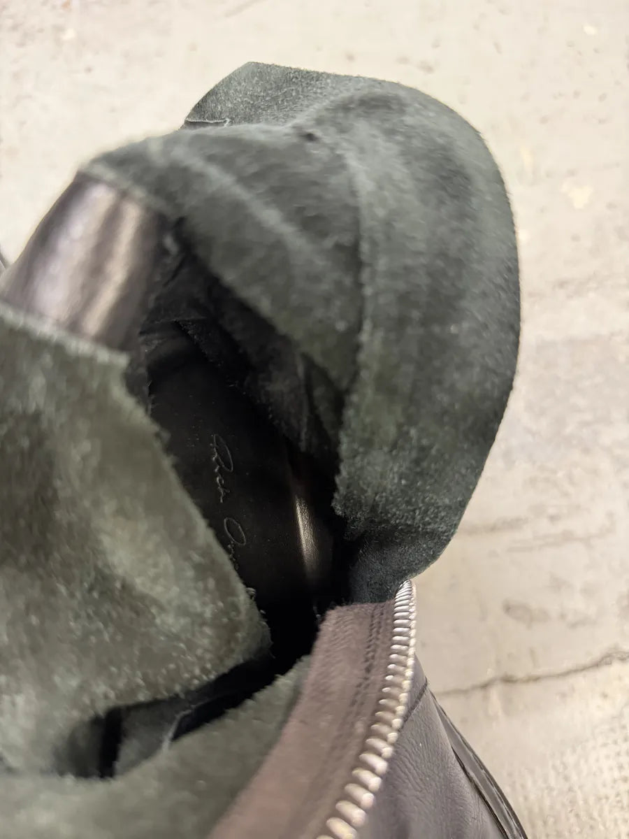 Rick Owens Black Leather Ankle Abstract Boots DwPAtdZ 4