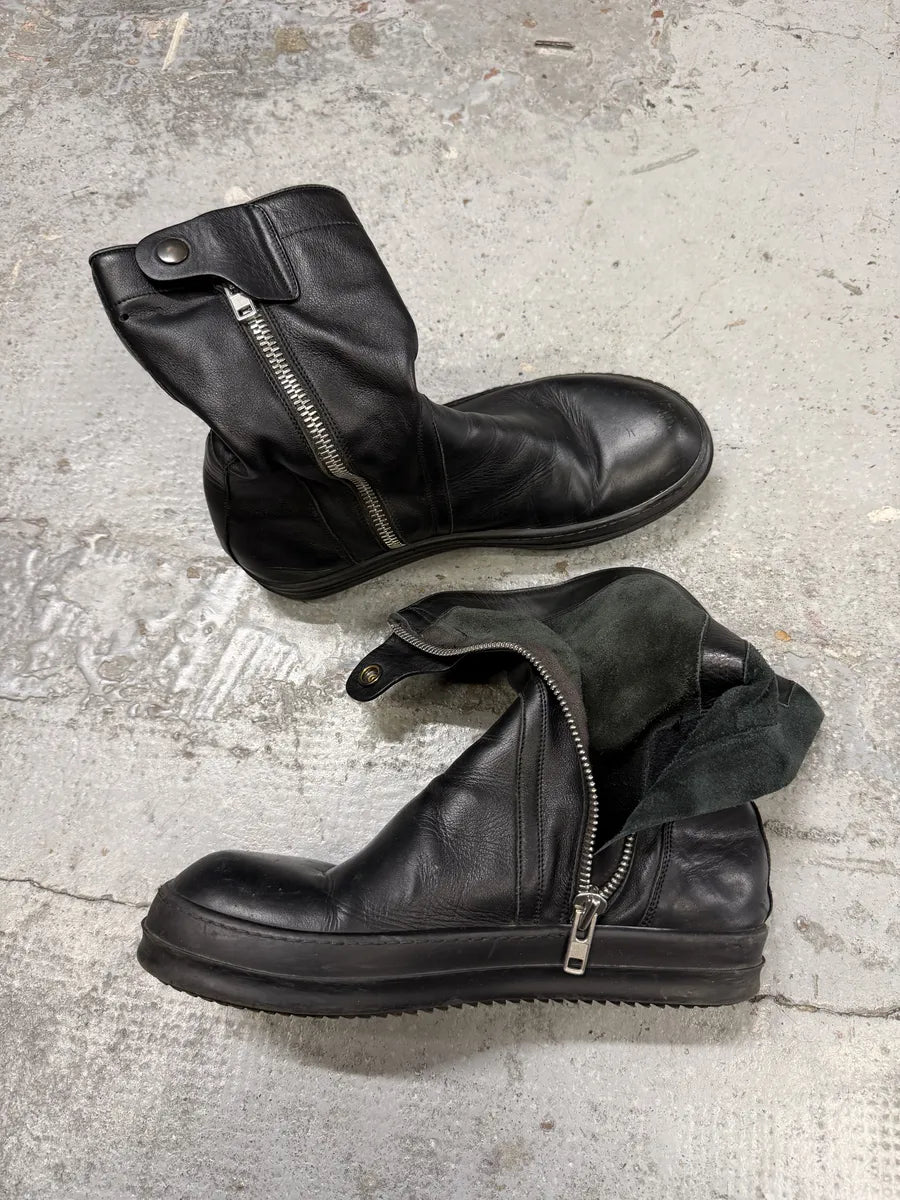 Rick Owens Black Leather Ankle Abstract Boots DwPAtdZ 5