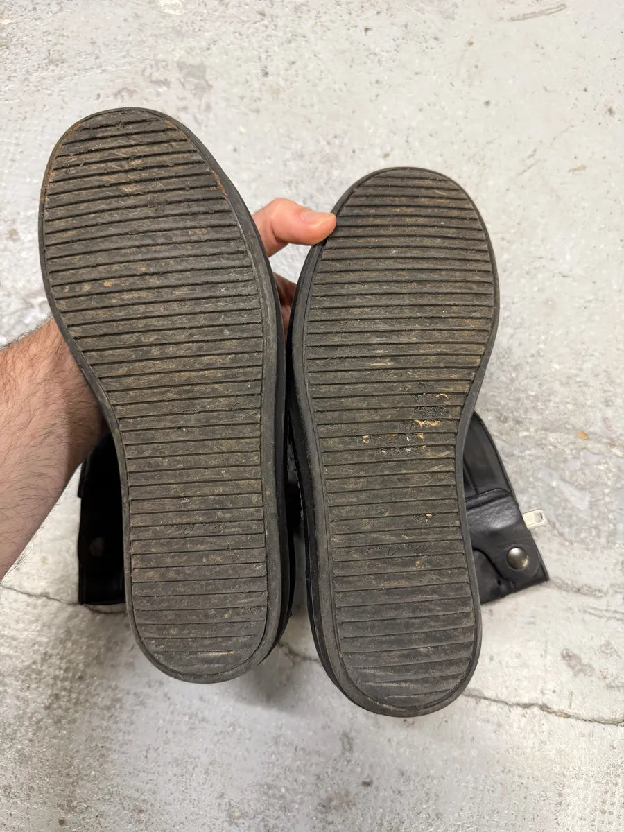 Rick Owens Black Leather Ankle Abstract Boots DwPAtdZ 7