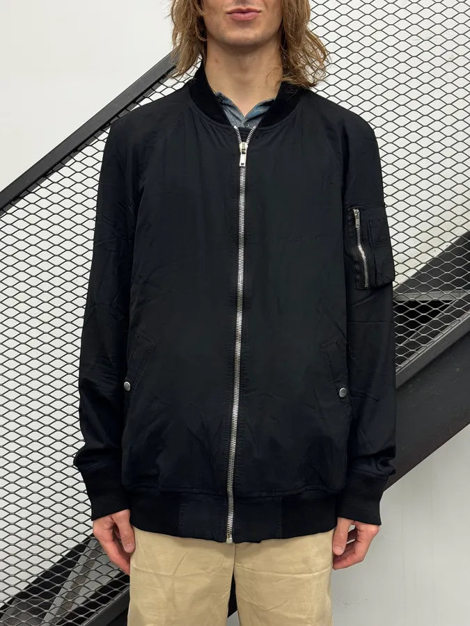 Rick Owens Black Minimalist Light Bomber Jacket XXudYzY 2