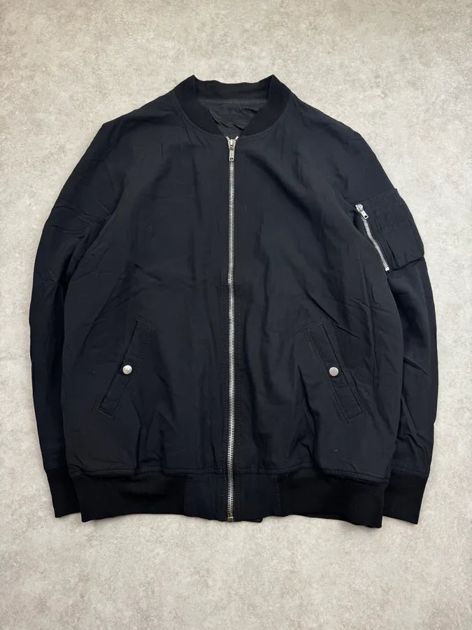 Rick Owens Black Minimalist Light Bomber Jacket XXudYzY 0