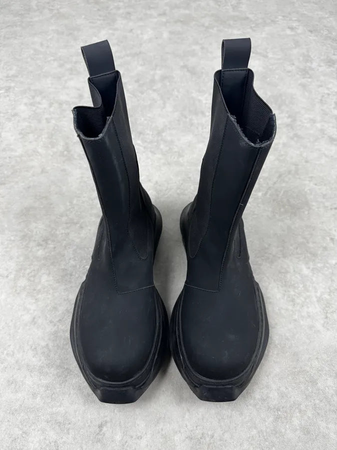 Rick Owens Black Modern Sole Rubber Chelsea Boots vuVYksw 5
