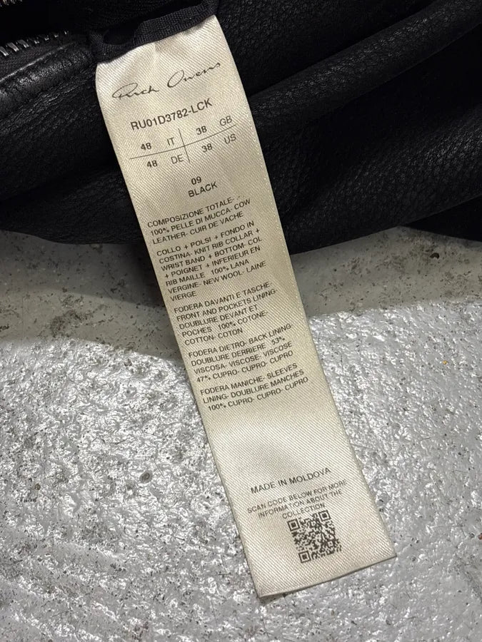 Rick Owens Black Premium Biker Leather Jacket EFZBNJE 11