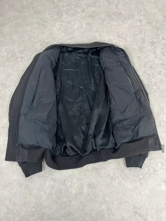 Rick Owens Black Waxed Bomber Jacket CtkwWHZ 7