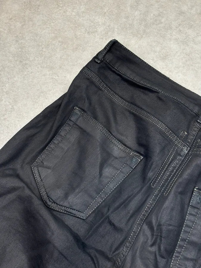 SS2019 Rick Owens Black Waxed Leather Pants cKIwmVd 7