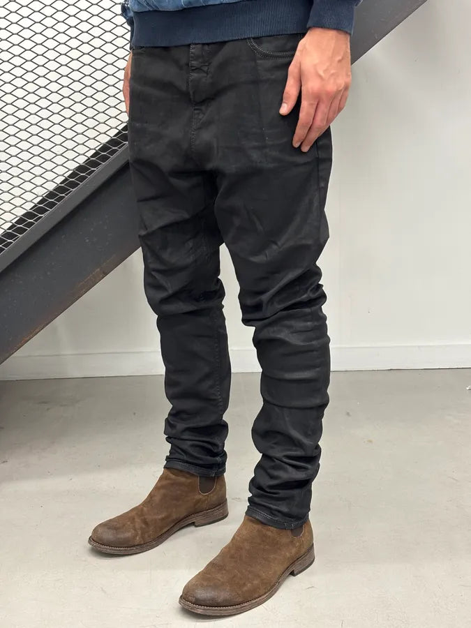 SS2019 Rick Owens Black Waxed Leather Pants cKIwmVd 1