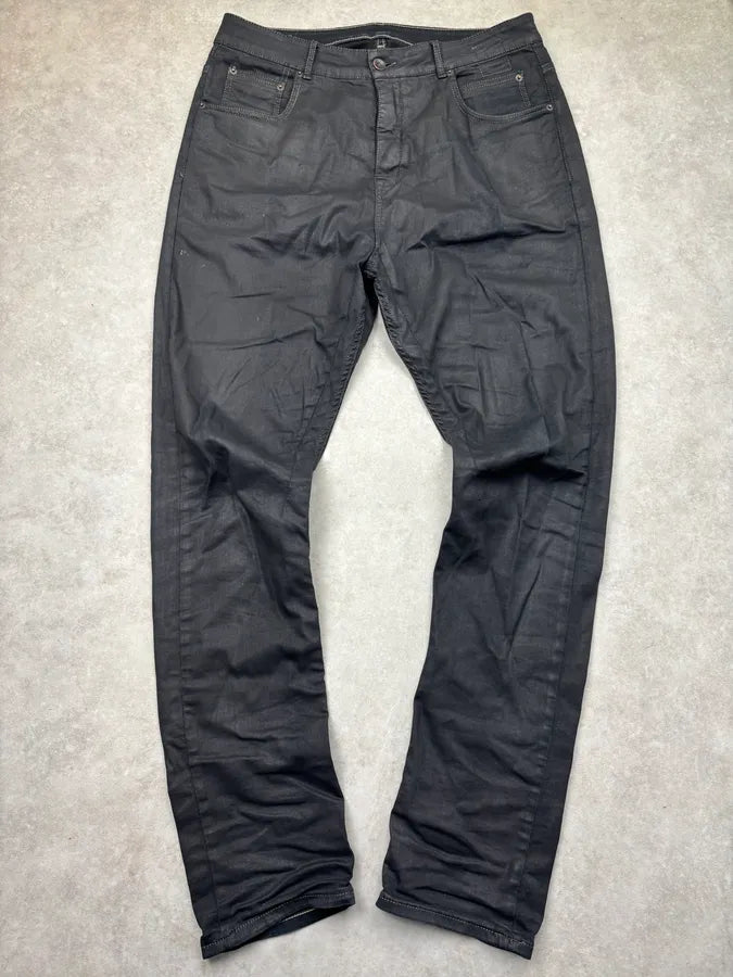 SS2019 Rick Owens Black Waxed Leather Pants cKIwmVd 0