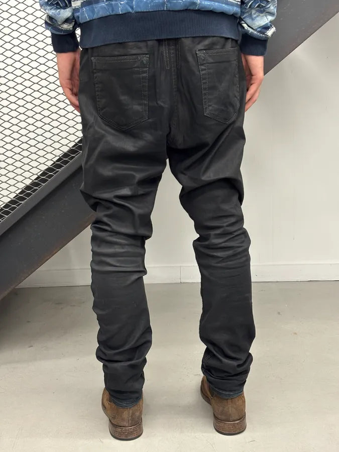 SS2019 Rick Owens Black Waxed Leather Pants cKIwmVd 2