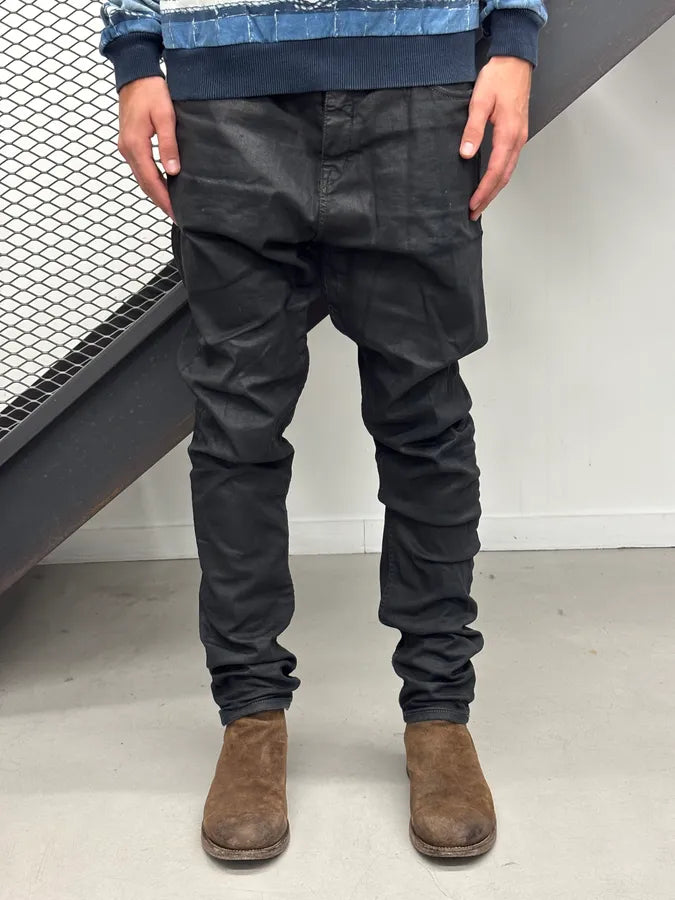 SS2019 Rick Owens Black Waxed Leather Pants cKIwmVd 3