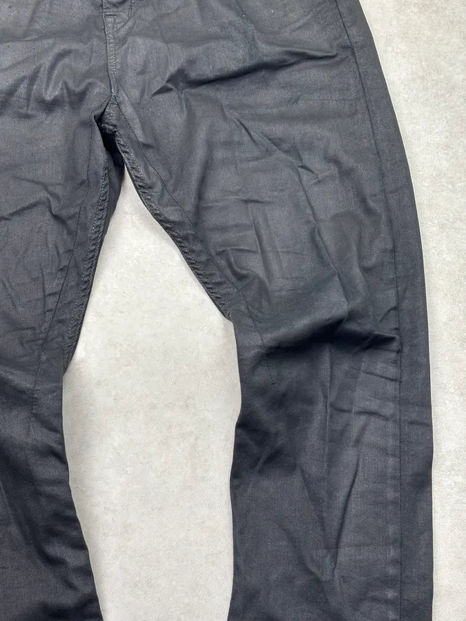 SS2019 Rick Owens Black Waxed Leather Pants cKIwmVd 8