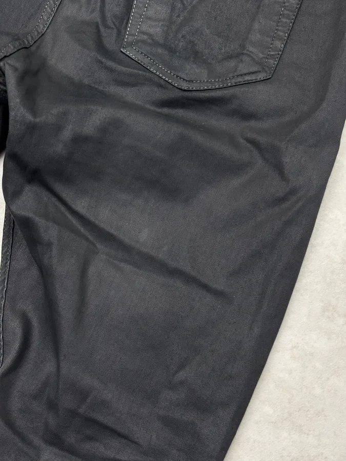 SS2019 Rick Owens Black Waxed Leather Pants cKIwmVd 9