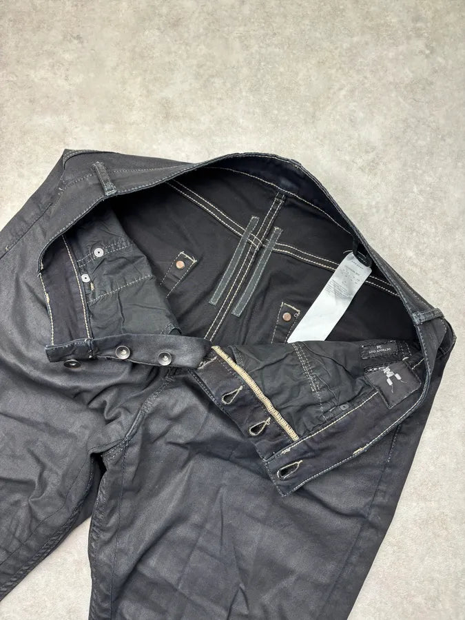SS2019 Rick Owens Black Waxed Leather Pants cKIwmVd 10