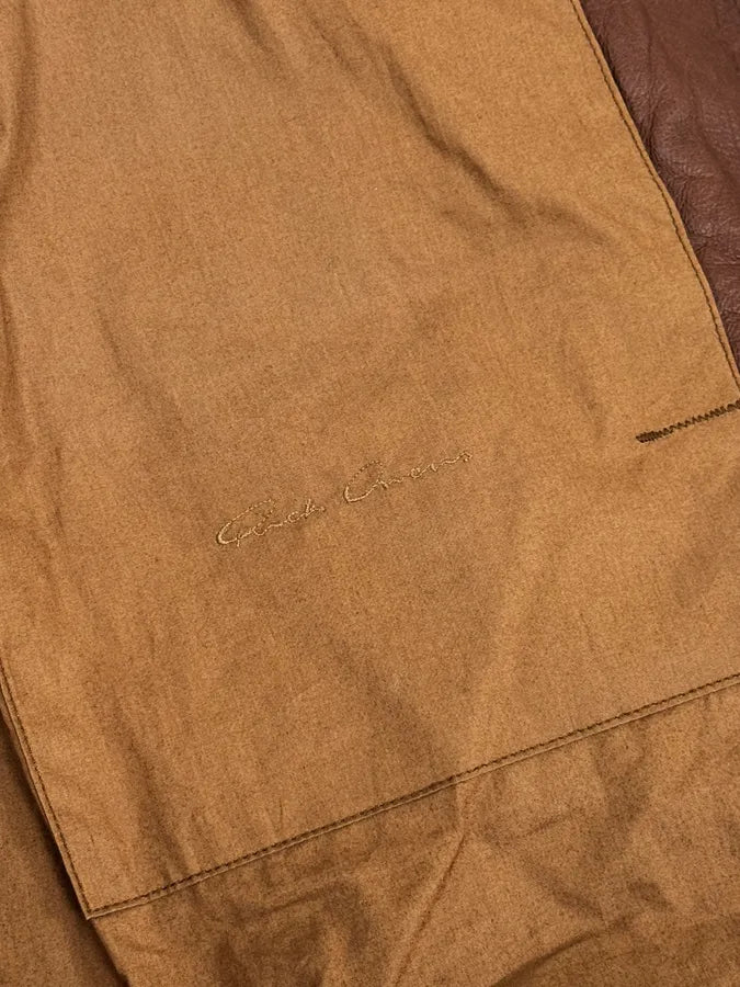 SS2014 Rick Owens Brown Avant-Garde Hooded Leather Jacket ILpSiaR 9