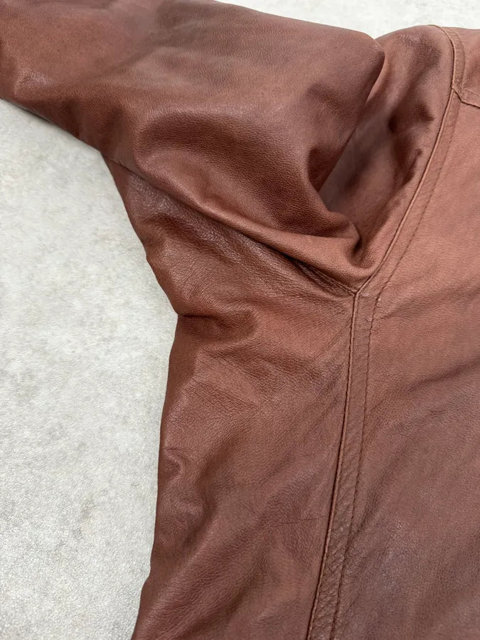 SS2014 Rick Owens Brown Avant-Garde Hooded Leather Jacket ILpSiaR 8