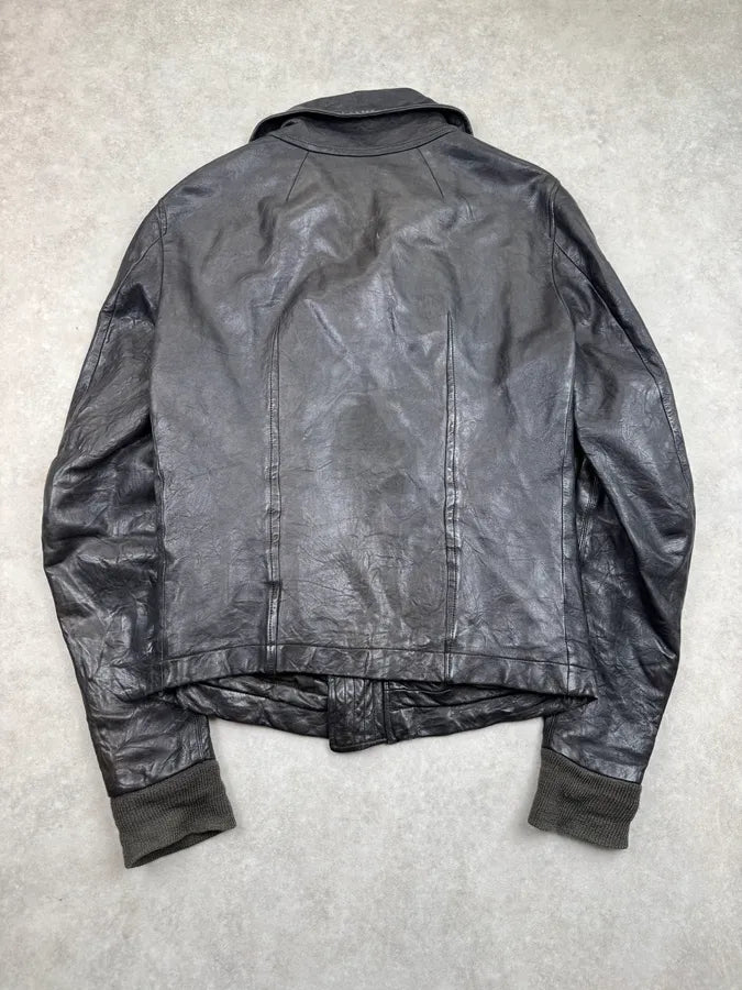 2000s Rick Owens Black Lambskin Structural Jacket tFDuUWz 1
