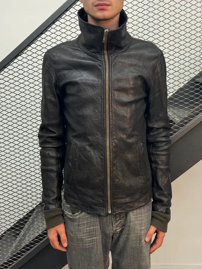 2000s Rick Owens Black Lambskin Structural Jacket tFDuUWz 2