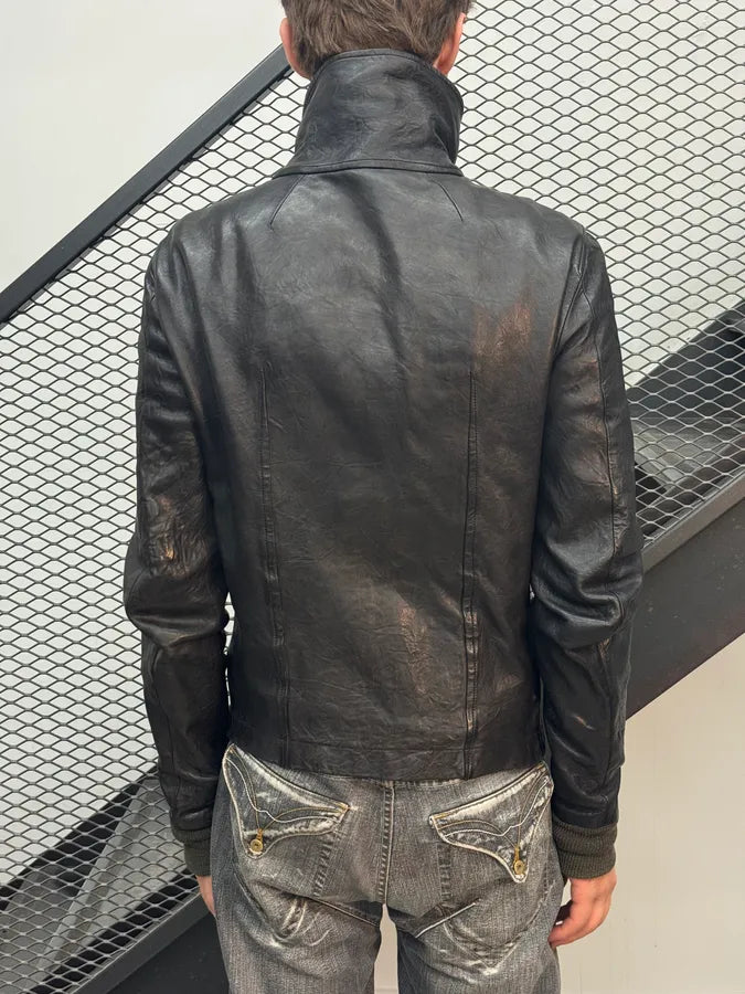 2000s Rick Owens Black Lambskin Structural Jacket tFDuUWz 3